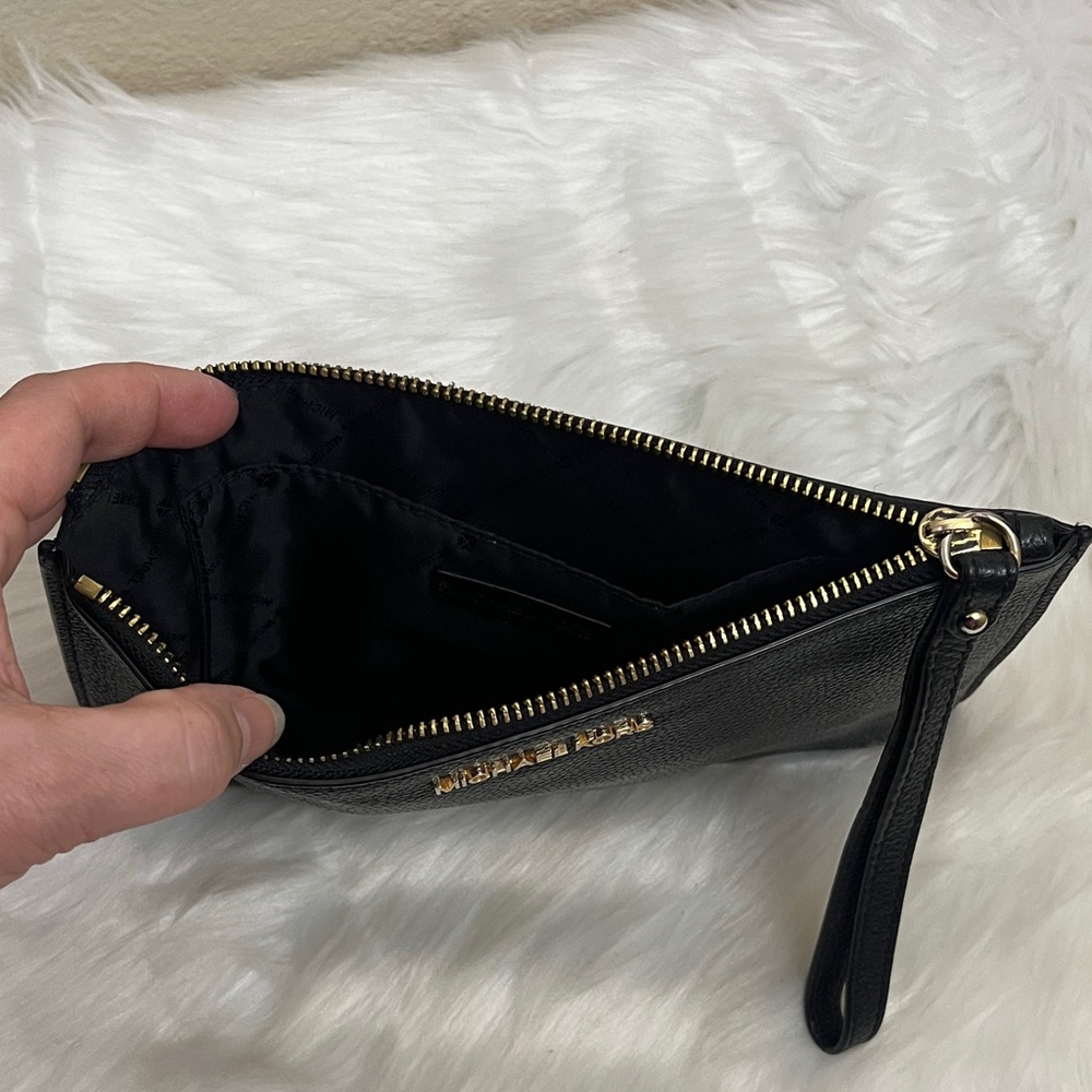 Michael Kors Black Pebbled Leather Wristlet - Picture 7 of 12